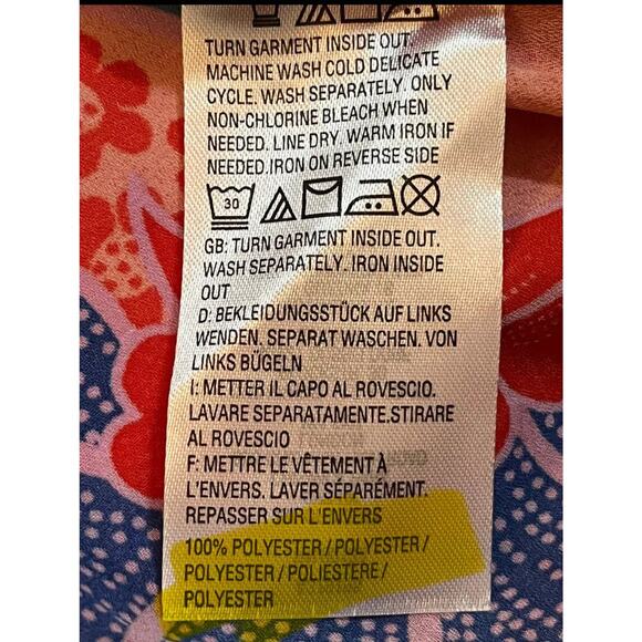 Bob Mackie Wearable Art sequin floral caftan top XS pink red blue dolman - Picture 11 of 13